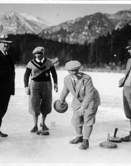 Eisstockschießen auf dem Eibsee 1884