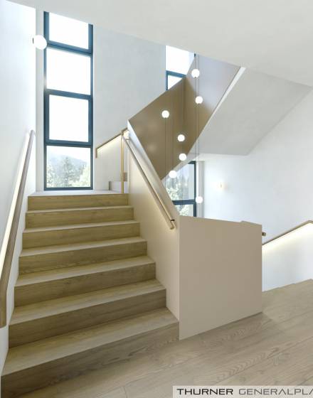 Rendering Eibsee Spa Ansicht innen Treppenhaus
