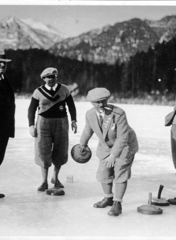Eisstockschießen auf dem Eibsee 1884